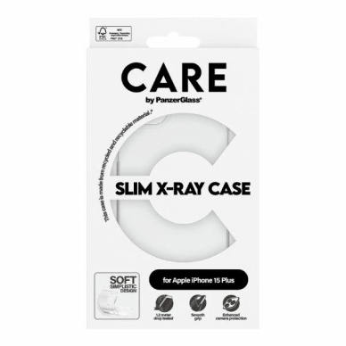 Apsauginis dėklas CARE by PanzerGlass Slim X-Ray  iPhone 15 Plus - permatomas 3