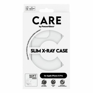 Apsauginis dėklas CARE by PanzerGlass Slim X-Ray  iPhone 15 Pro - permatomas 3