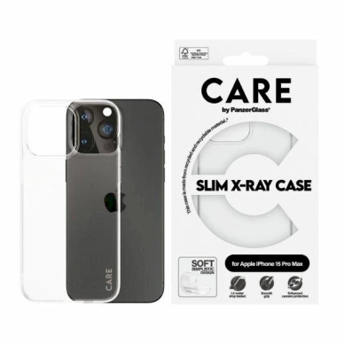 Apsauginis dėklas CARE by PanzerGlass Slim X-Ray  iPhone 15 Pro Max - permatomas