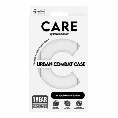 Apsauginis dėklas CARE by PanzerGlass Urban Combat  iPhone 15 Plus - permatomas 3