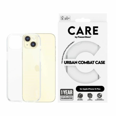 Apsauginis dėklas CARE by PanzerGlass Urban Combat  iPhone 15 Plus - permatomas