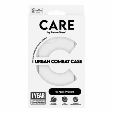 Apsauginis dėklas CARE by PanzerGlass Urban Combat  iPhone 15 - transparent 3