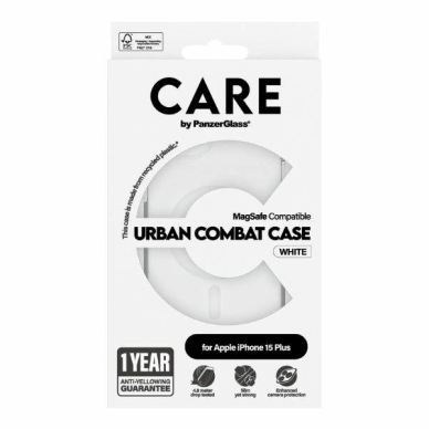 Apsauginis dėklas CARE by PanzerGlass Urban Combat Case MagSafe for iPhone 15 Plus - Baltas 3