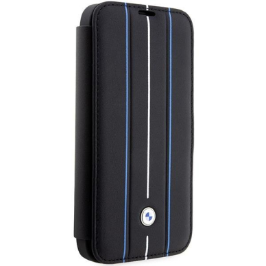 Dėklas BMW Leather Stamp Blue Lines BMBKP14X22RVSK iPhone 14 Pro Max Juodas 2