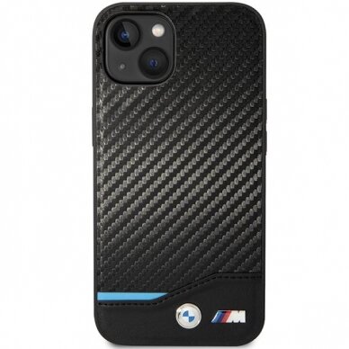 Dėklas BMW Leather Carbon BMHCP13M22NBCK iPhone 13 Juodas 2