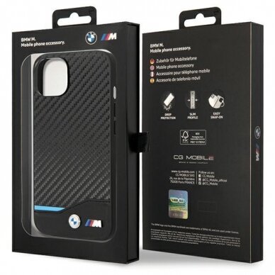 Dėklas BMW Leather Carbon BMHCP13M22NBCK iPhone 13 Juodas 7