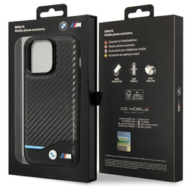 Dėklas BMW Leather Carbon BMHCP13X22NBCK iPhone 13 Pro Max Juodas 7