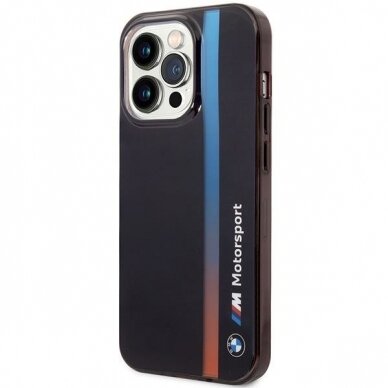 Dėklas BMW IML Tricolor Stripe BMHCP14L22HVGV iPhone 14 Pro Juodas 1