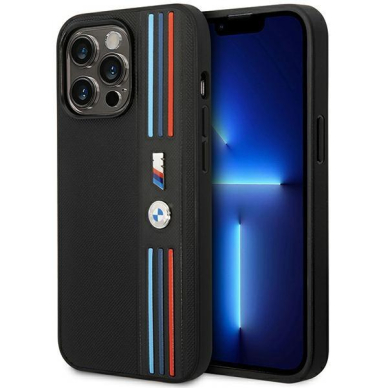 Dėklas BMW Tricolor M Collection BMHCP14L22PPMK iPhone 14 Pro Juodas