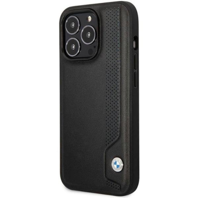 Dėklas BMW Leather Blue Dots BMHCP14L22RBDK iPhone 14 Pro Juodas 1