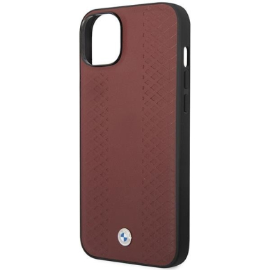 Dėklas BMW Leather Diamond Pattern BMHCP14S22RFGR iPhone 14 Bordo 5