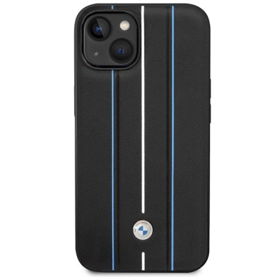 Dėklas BMW Leather Stamp Blue Lines BMHCP14S22RVSK iPhone 14 Juodas 2