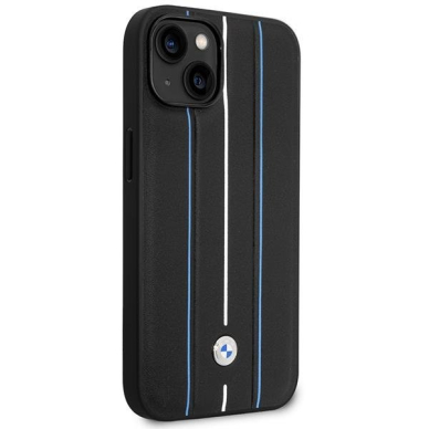 Dėklas BMW Leather Stamp Blue Lines BMHCP14S22RVSK iPhone 14 Juodas 3