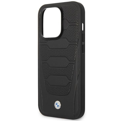 Dėklas BMW Leather Seats Pattern BMHMP14L22RPSK iPhone 14 Pro Juodas (MagSafe) 5