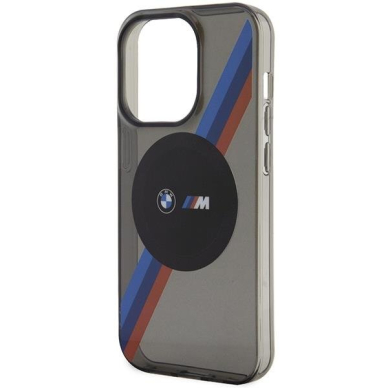 Dėklas BMW Tricolor Stripes MagSafe BMHMP14LHDTK iPhone 14 Pro Pilkas 5