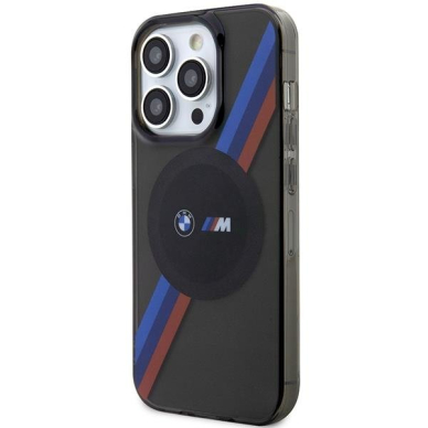 Dėklas BMW Tricolor Stripes MagSafe BMHMP14XHDTK iPhone 14 Pro Max Pilkas 1