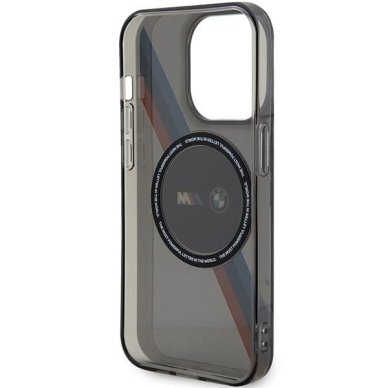 Dėklas BMW Tricolor Stripes MagSafe BMHMP14XHDTK iPhone 14 Pro Max Pilkas 6