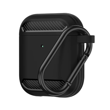 [Užsakomoji prekė] Dėklas AirPods 1 / AirPods 2 - Techsuit Carbon Silicone - Juodas