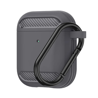 [Užsakomoji prekė] Dėklas AirPods 1 / AirPods 2 - Techsuit Carbon Silicone - Pilkas