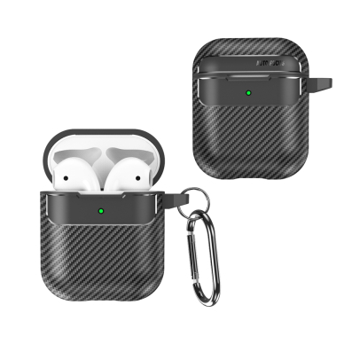 [Užsakomoji prekė] Dėklas AirPods 1/2 - Techsuit CarbonFiber - Juodas 2