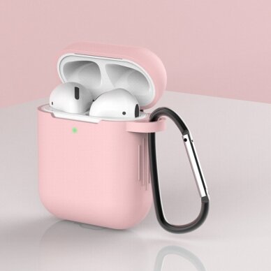 Dėklas AirPods 2 / AirPods 1 silicone soft Rožinis (case D) 1