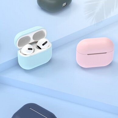 Dėklas AirPods 2 / AirPods 1 silicone soft Mėlynas (case C) 1