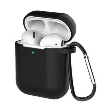 Dėklas AirPods 2 / AirPods 1 silicone soft Juodas (case D)