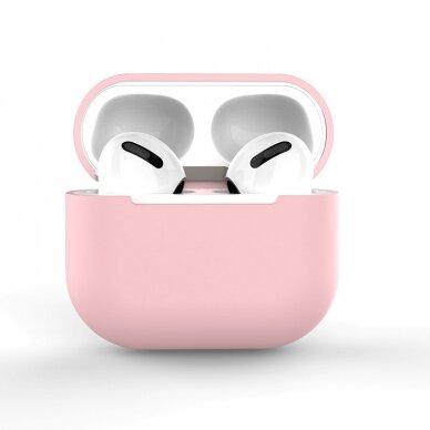 Dėklas skirtas AirPods 2 / AirPods 1 silicone soft Rožinis (case C)