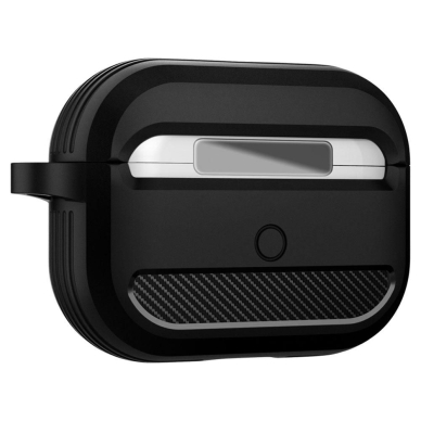 [Užsakomoji prekė] Dėklas AirPods Pro 1 / AirPods Pro 2 - Techsuit Carbon Silicone - Juodas 2