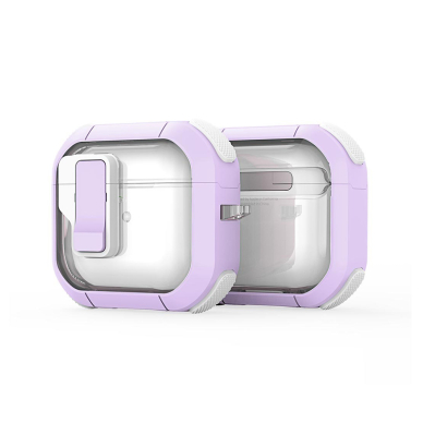 [Užsakomoji prekė] Dėklas Apple AirPods 4 - Dux Ducis PECN Series - Violetinisbaltas