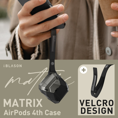 [Užsakomoji prekė] Dėklas Apple AirPods 4 - I-Blason Matrix - Juodas 8