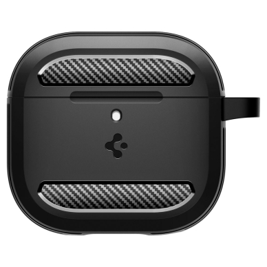 [Užsakomoji prekė] Dėklas Apple AirPods 4 - Spigen Rugged Armor - Matinis juodas 3