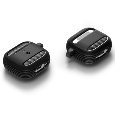 [Užsakomoji prekė] Dėklas Apple AirPods 4 - Spigen Rugged Armor - Matinis juodas 8