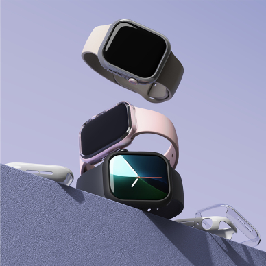 [Užsakomoji prekė] Dėklas Apple Watch 10 42mm + Cover (set 2) - Ringke Slim - Skaidrus / Pilkas 3