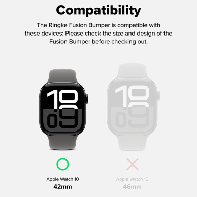 [Užsakomoji prekė] Dėklas Apple Watch 10 42mm - Ringke Fusion Bumper - Juodas 6