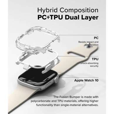 [Užsakomoji prekė] Dėklas Apple Watch 10 42mm - Ringke Fusion Bumper - baltas 3