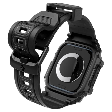 [Užsakomoji prekė] Dėklas Apple Watch 10 42mm + Strap - Spigen Rugged Armor Pro - Matinis juodas 3