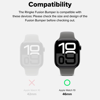 [Užsakomoji prekė] Dėklas Apple Watch 10 46mm - Ringke Fusion Bumper - Juodas 6