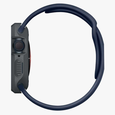 [Užsakomoji prekė] Dėklas Apple Watch 4 / 5 / 6 / SE / SE 2 / 7 / 8 / 9 (44mm/45mm) - Spigen Rugged Armor - Dark Grey 3