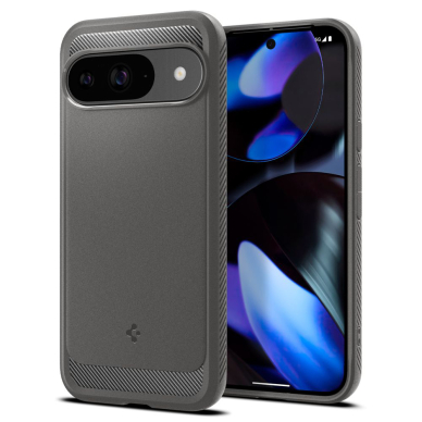 [Užsakomoji prekė] Dėklas Google Pixel 9 / 9 Pro - Spigen Rugged Armor - Marble Grey