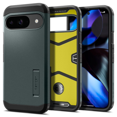 [Užsakomoji prekė] Dėklas Google Pixel 9/ 9 Pro - Spigen Tough Armor - Abyss Green