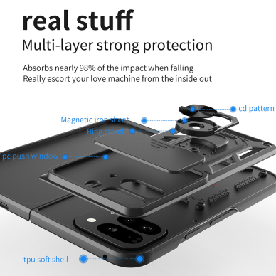 [Užsakomoji prekė] Dėklas Google Pixel 9 Pro Fold - Techsuit CamShield Series - Juodas 1