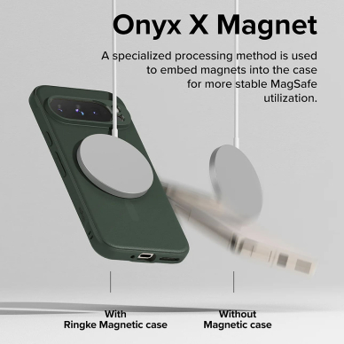 [Užsakomoji prekė] Dėklas Google Pixel 9 Pro - Ringke Onyx MagSafe - Tamsiai žalias 2