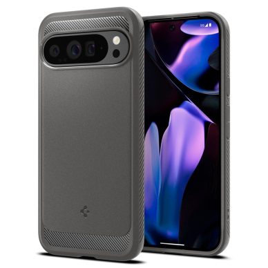 [Užsakomoji prekė] Dėklas Google Pixel 9 Pro XL - Spigen Rugged Armor - Marble Grey