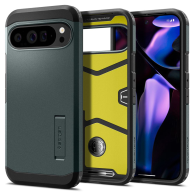 [Užsakomoji prekė] Dėklas Google Pixel 9 Pro XL - Spigen Tough Armor - Abyss Green