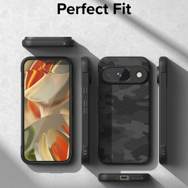 [Užsakomoji prekė] Dėklas Google Pixel 9 - Ringke Onyx Design - Camo Black 2