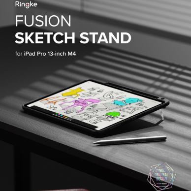 [Užsakomoji prekė] Dėklas iPad Air 13 (2024) - Ringke Fusion Sketch Stand - Smoke Black 1