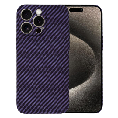 [Užsakomoji prekė] Dėklas iPhone 15 Pro Max - Techsuit Carbonite FiberShell - violetinis