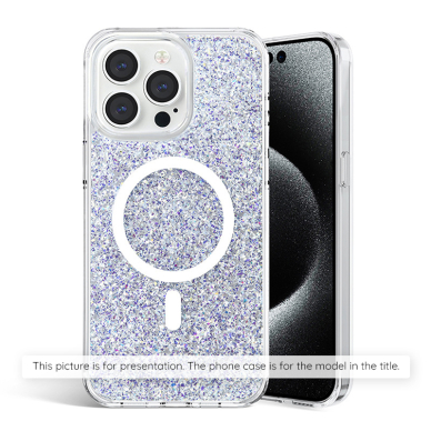 [Užsakomoji prekė] Dėklas skirtas iPhone 15 - Techsuit Sparkly Glitter MagSafe - Baltas