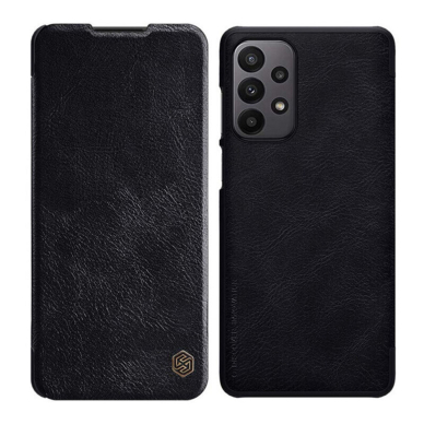 [Užsakomoji prekė] Dėklas iPhone 16 - Nillkin Qin Prop Plain Leather Case - juodas